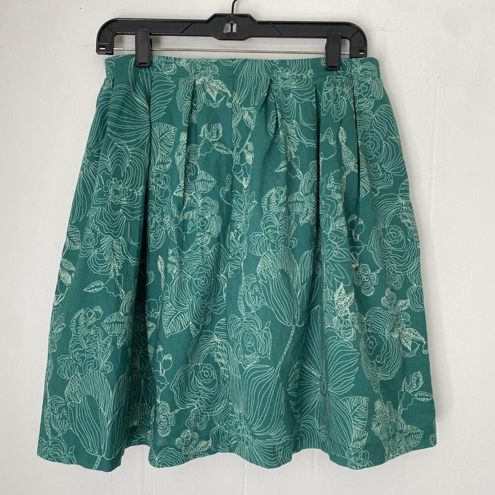 ISANI for Target Skirt Womens XL A-Line Knee Length Green Floral Tropical Lined